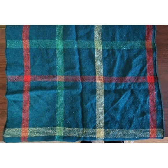 10 Cloth Dinner Napkins Green Plaid Sparkly Gold Red Christmas Holiday Lot Of 10 - Picture 5 of 9